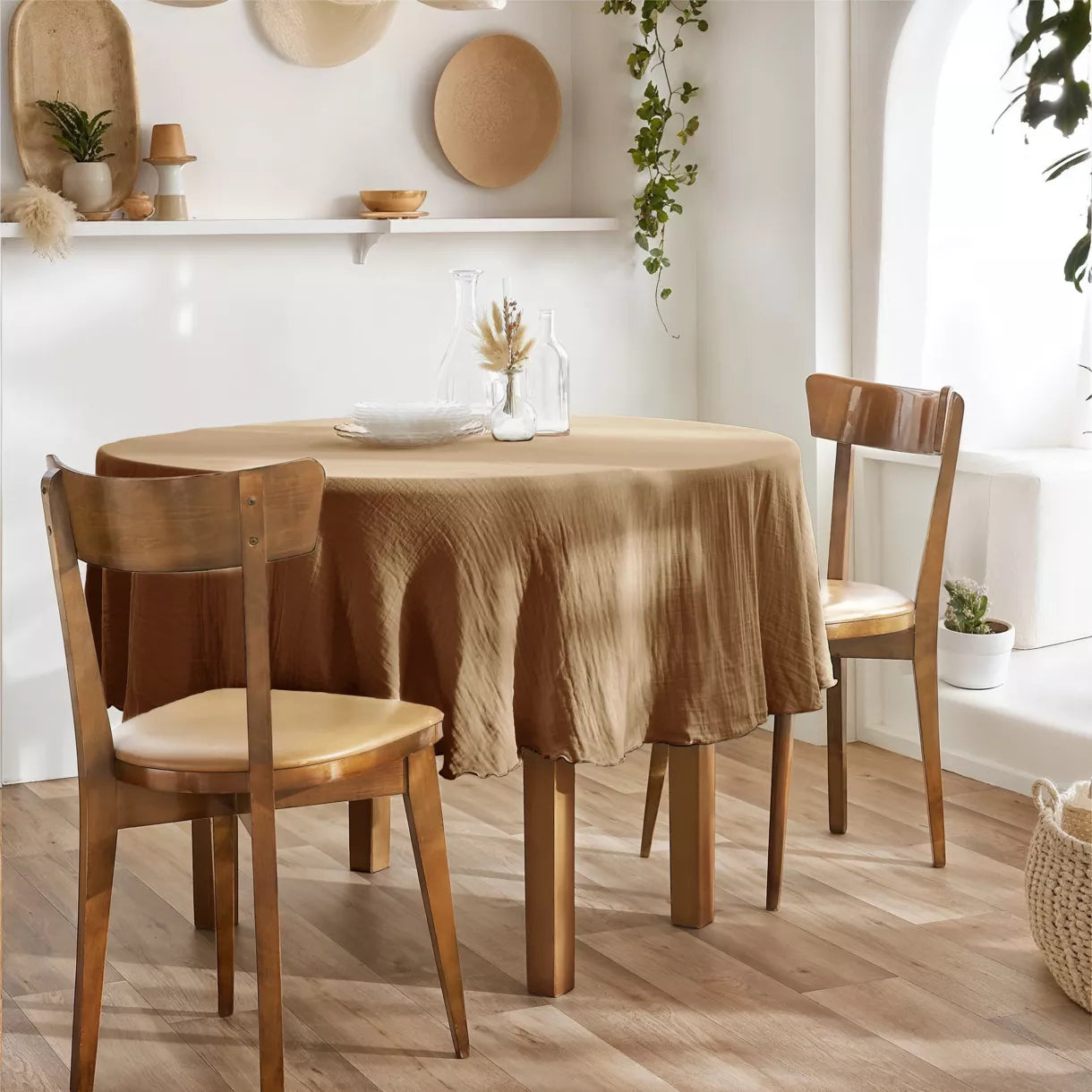 GAIA Nappe gaze de coton Camel
