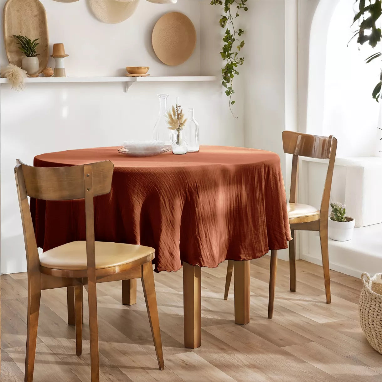 GAIA Nappe gaze de coton Terracotta
