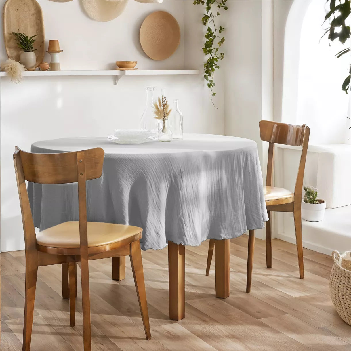 GAIA Nappe gaze de coton Gris clair