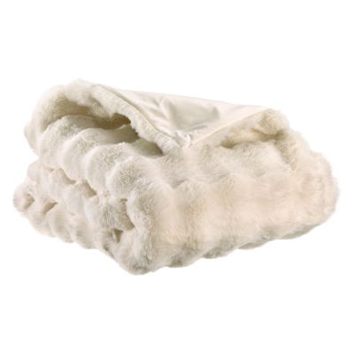 BERTON - Plaid recyclé blanc 130 x 160cm