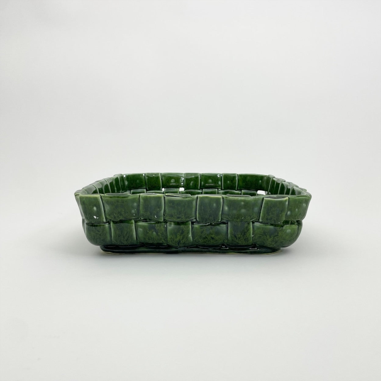 PLAT carré Tressé vert Tamegroute - 29,5 cm