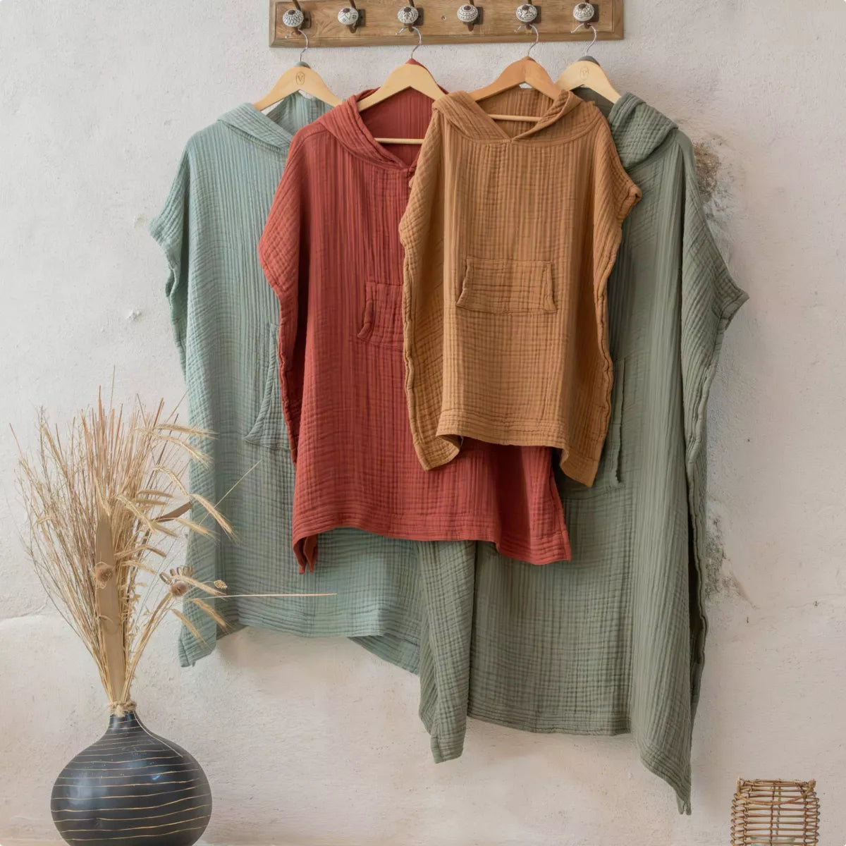 PONCHO Adulte Terracotta