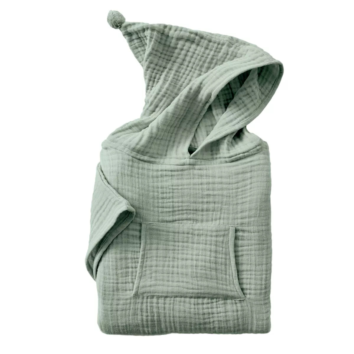 PONCHO de bain enfant gaze de coton 6/10 ans vert Eucalyptus