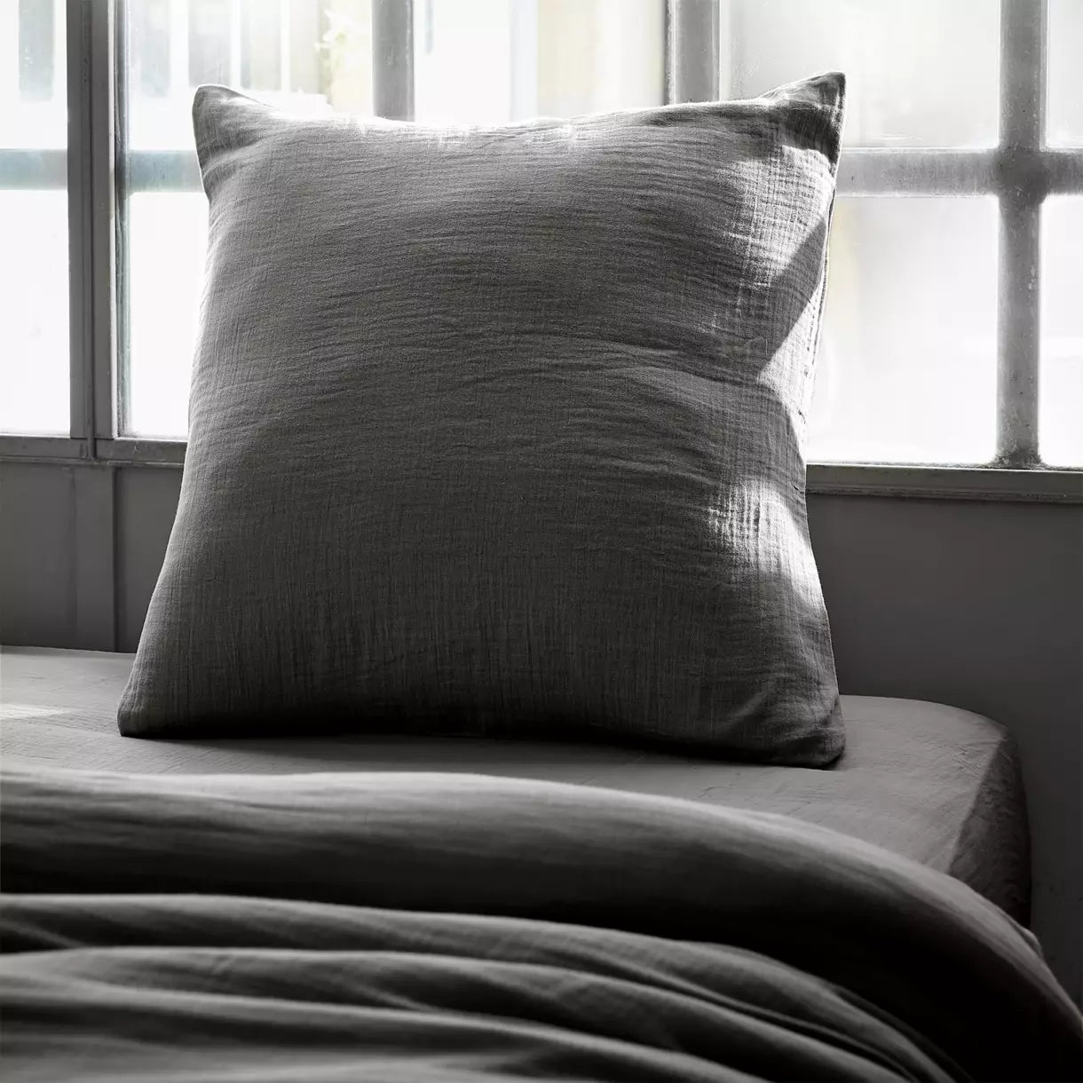 GAIA - Linge de lit gaze de coton Gris granit