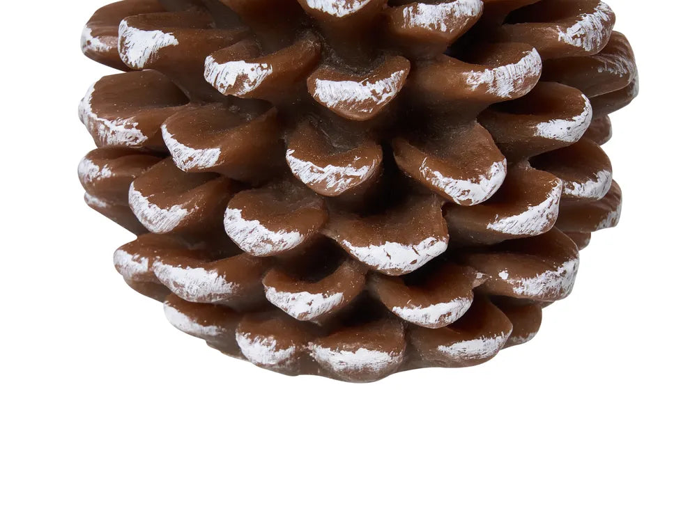 Bougie pomme de pin marron blanc chaud