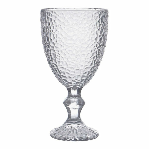 FESTO - 6 Verres transparents ciselés sur pieds - 350 ml