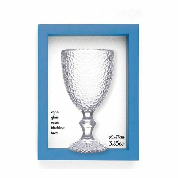 FESTO - 6 Verres transparents ciselés sur pieds - 350 ml