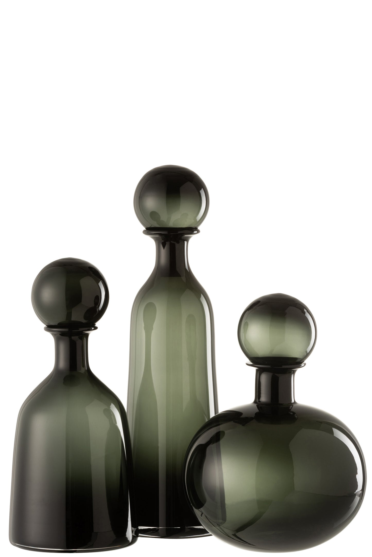 Carafe décorative ronde et bouchon verre noire