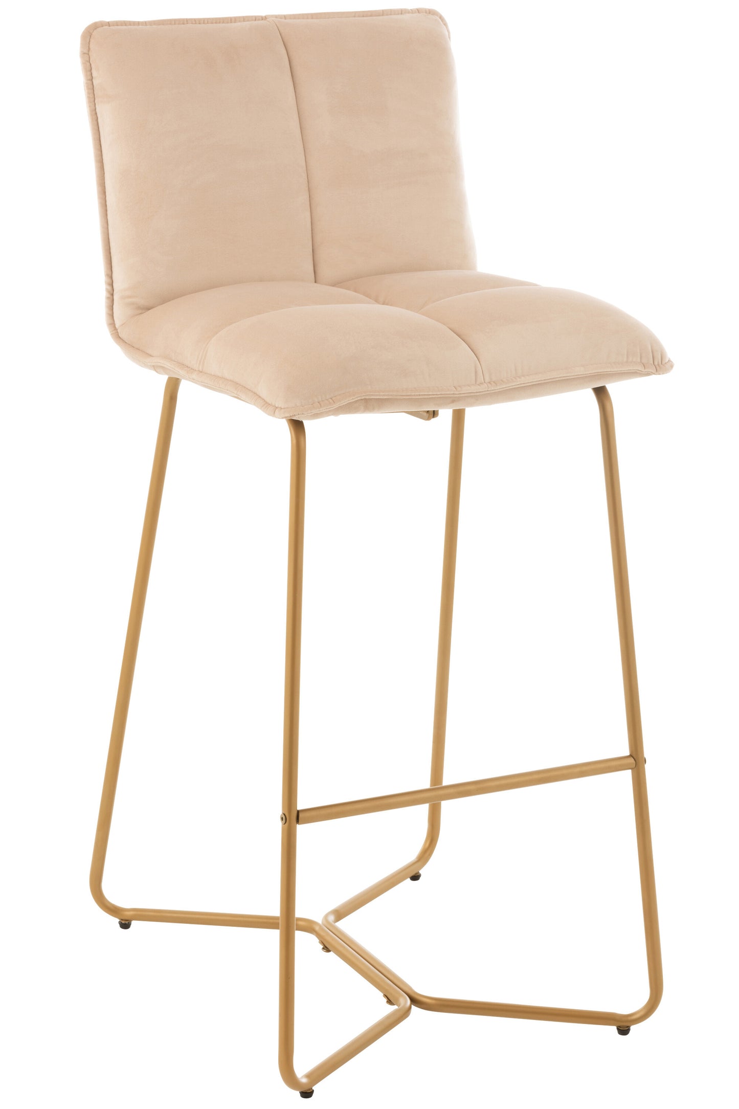 PIERRE chaises de bar beige/métal doré