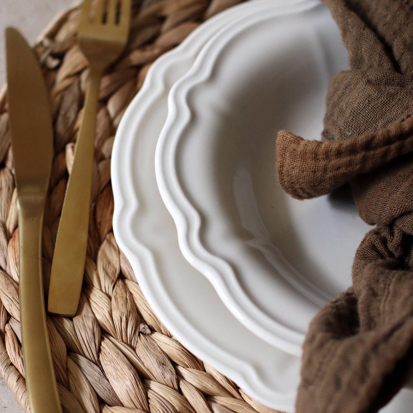 CHARLOTTE - Assiette plate 26cm grès blanc