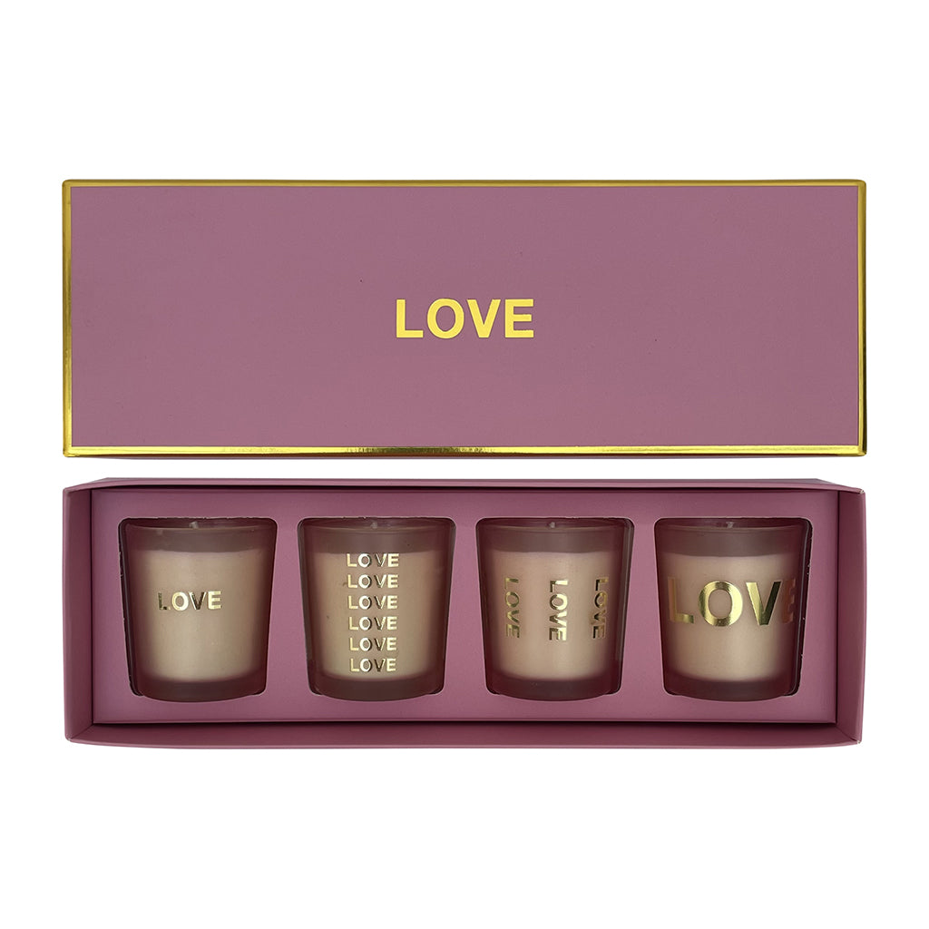 LOVE - Coffret 4 bougies message