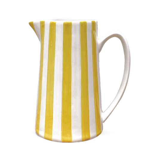 Pichet rayure jaune - L17,8 x P12,5 x H21,3 cm