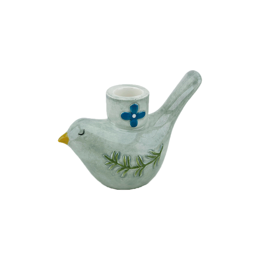 OISEAU Bougeoir fleur bleu