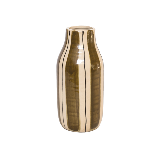 GIULIA Vase rayé brun
