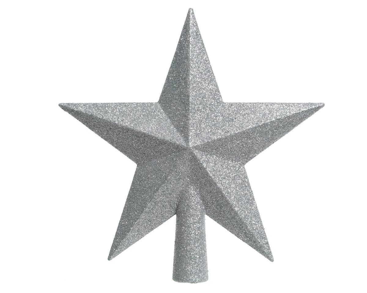 CIMIER ÉTOILE argent décoré en polystyrène paillettes argentées