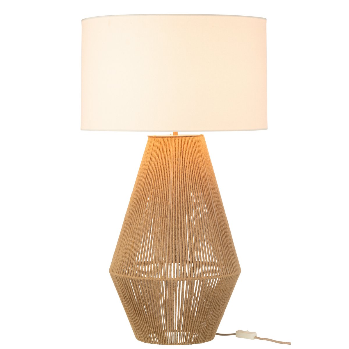 LENA - Lampe Métal/Jute Naturel - H 78 cm