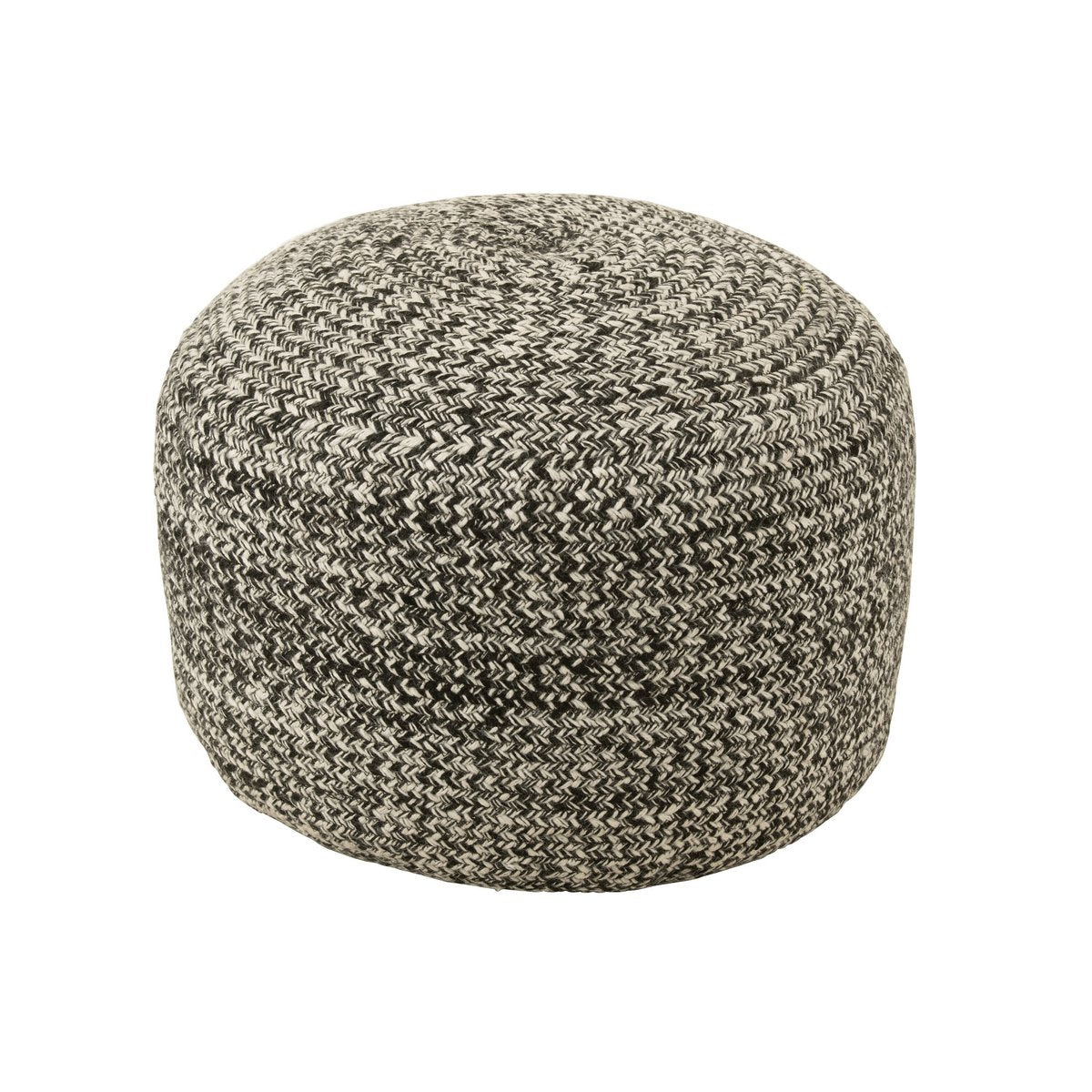 MIAMI - Pouf extérieur Polyester Noir/Blanc