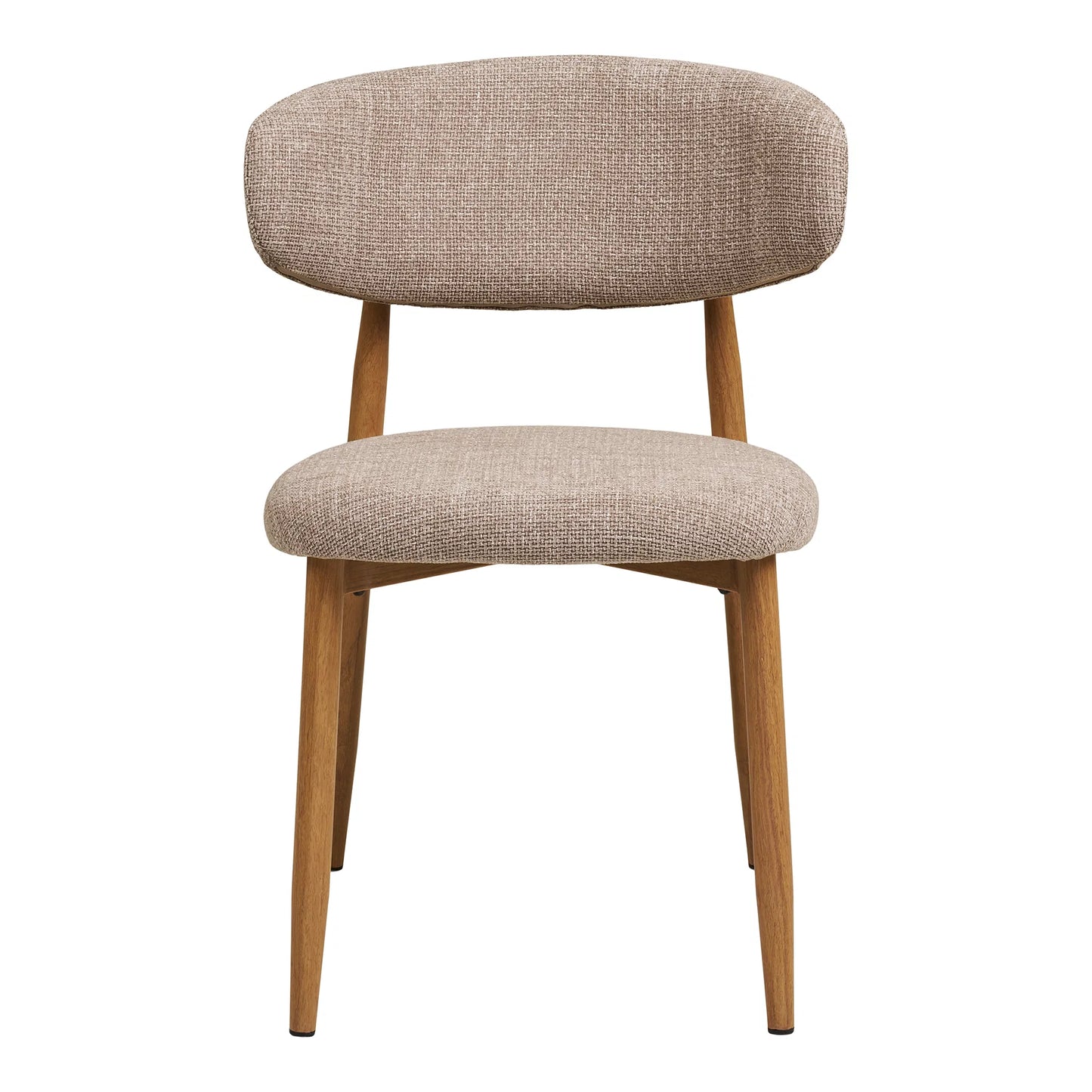 LEVANTO Chaise beige pieds métal couleurs chêne
