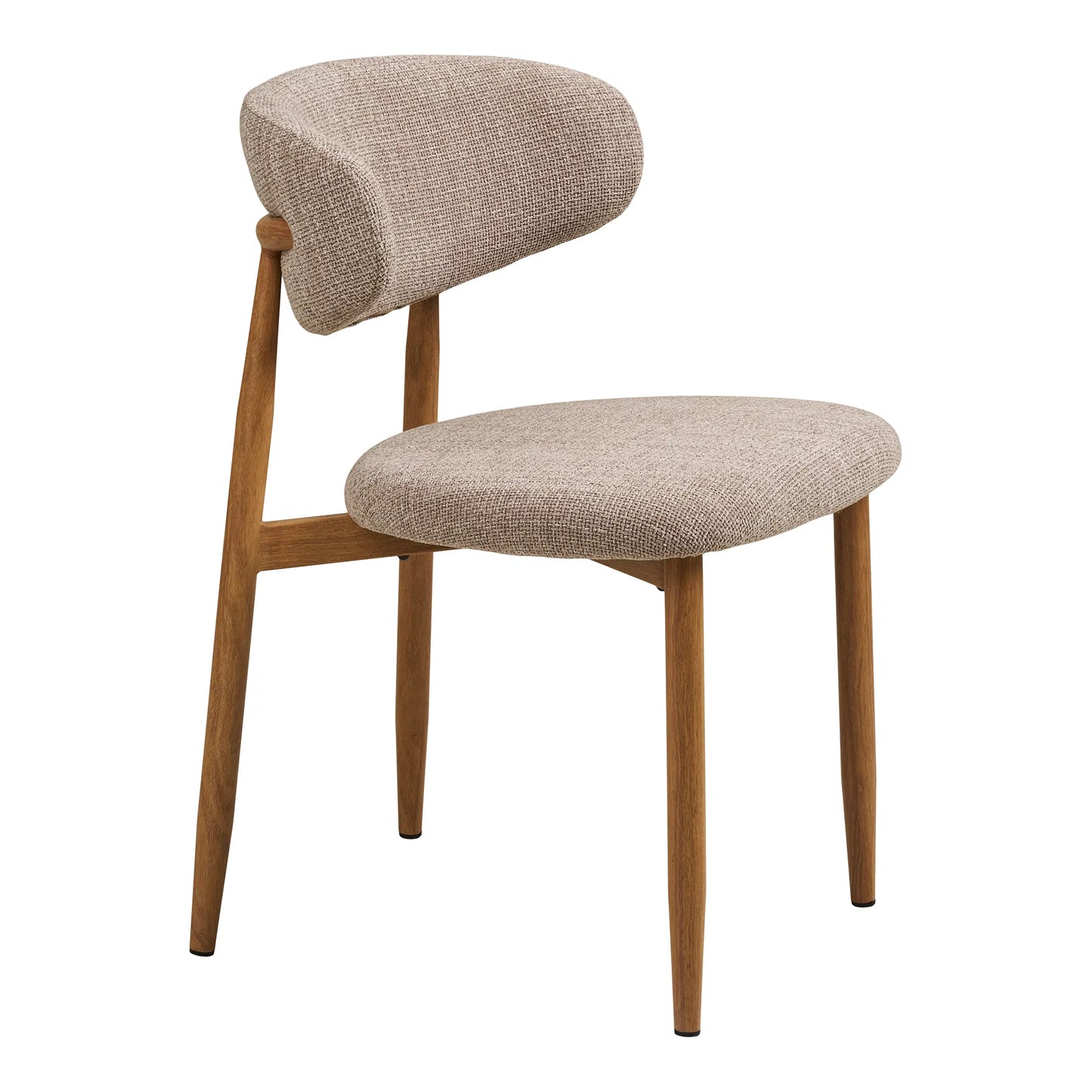 LEVANTO Chaise beige pieds métal couleurs chêne