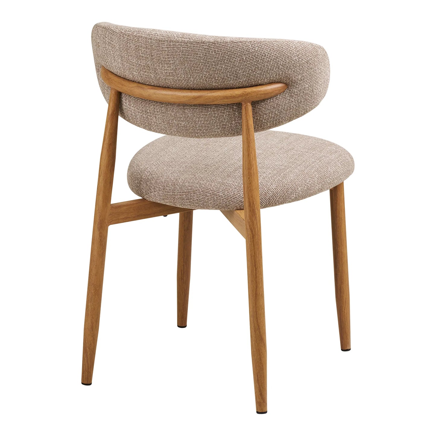 LEVANTO Chaise beige pieds métal couleurs chêne