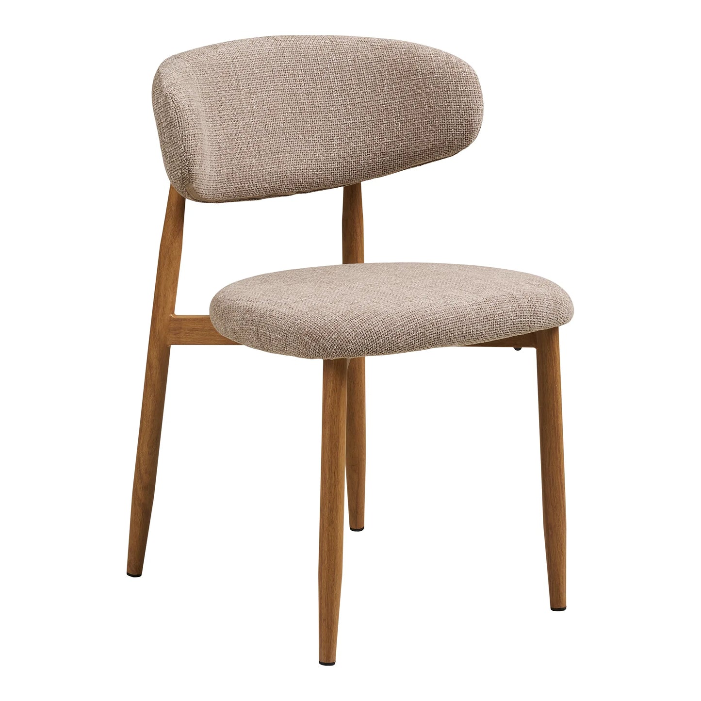 LEVANTO Chaise beige pieds métal couleurs chêne