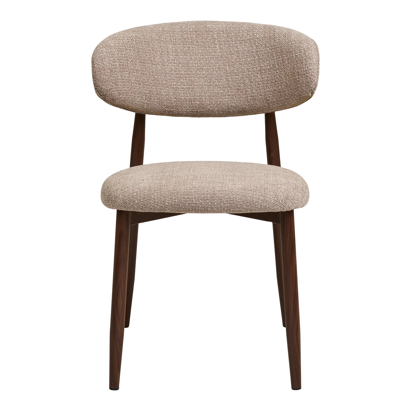 LEVANTO Chaise beige pieds métal couleurs noyer