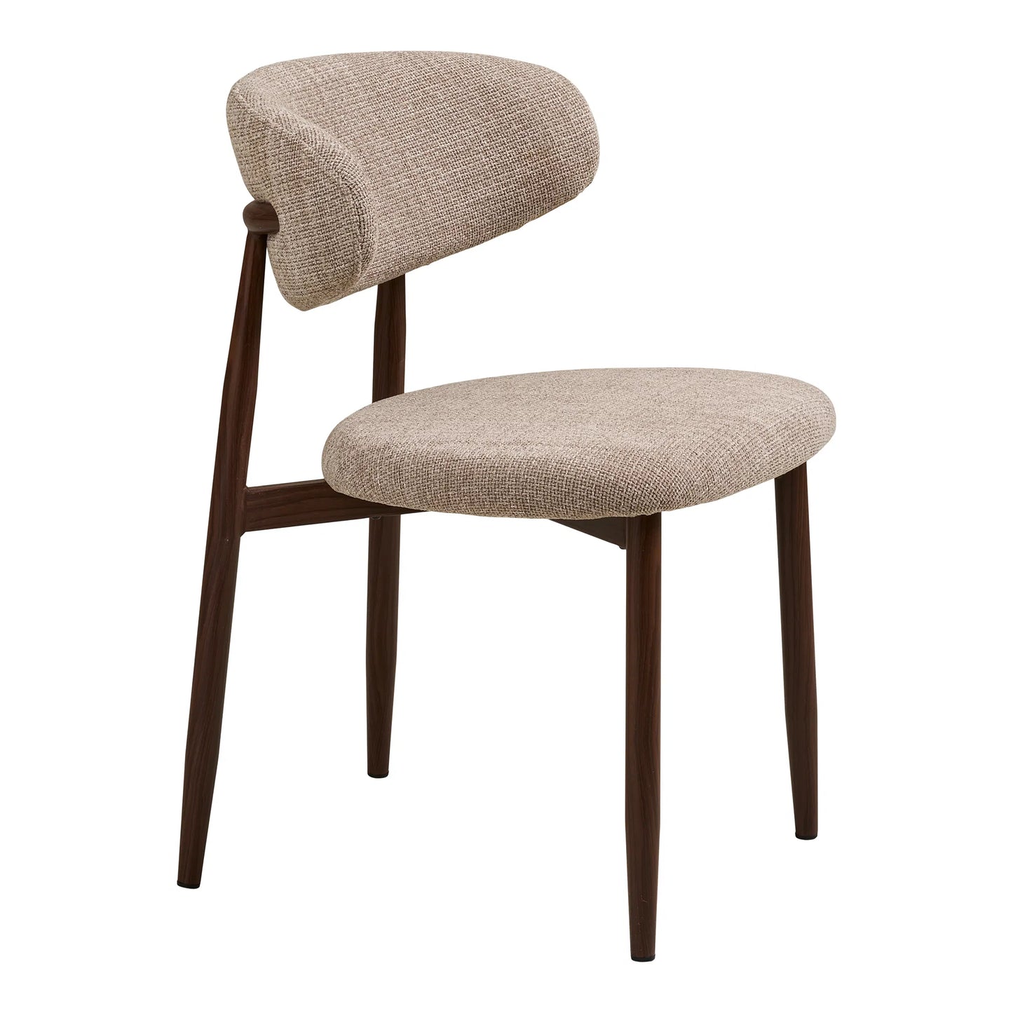 LEVANTO Chaise beige pieds métal couleurs noyer