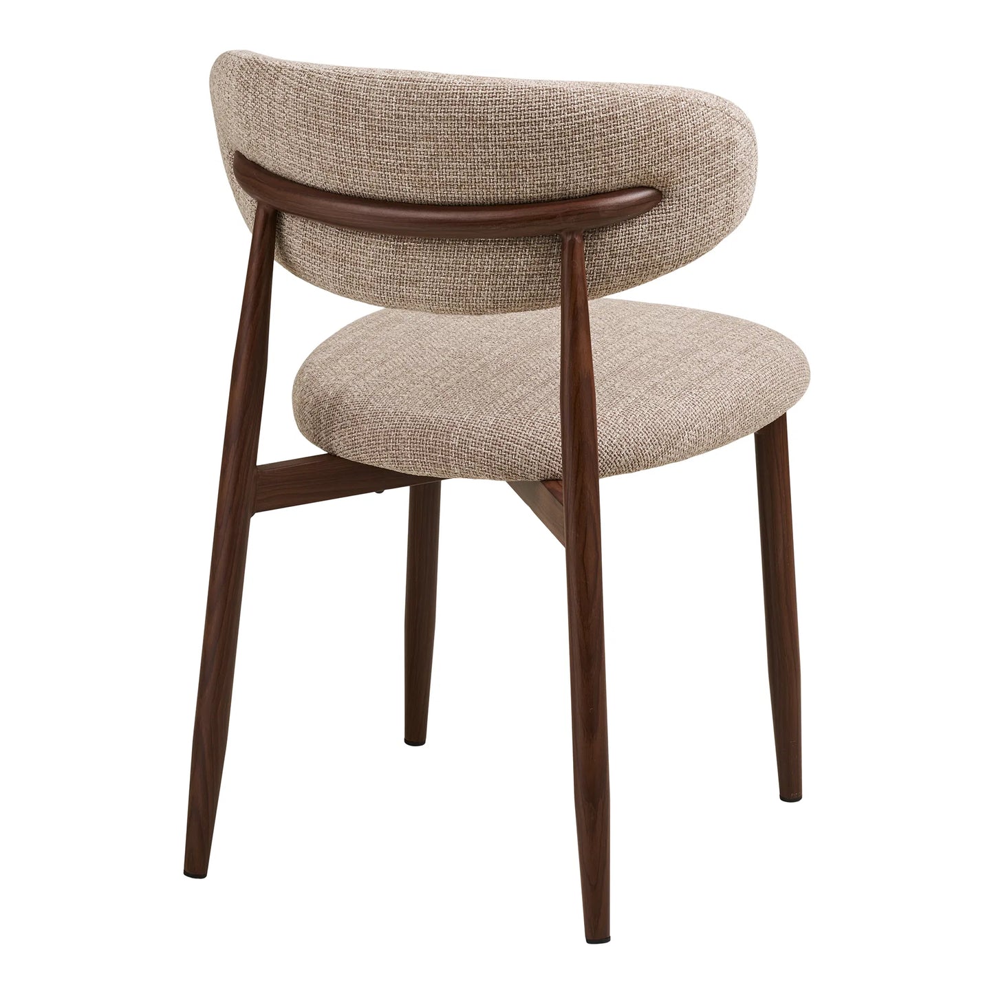 LEVANTO Chaise beige pieds métal couleurs noyer