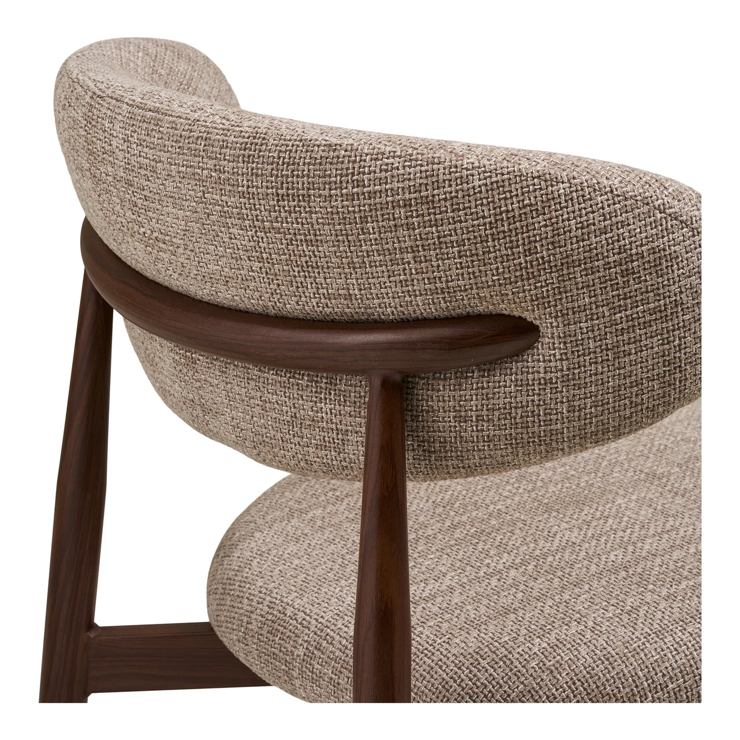LEVANTO Chaise beige pieds métal couleurs noyer