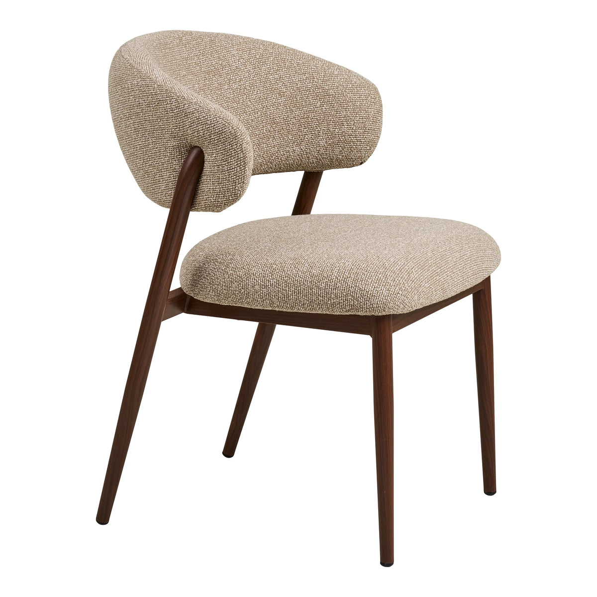 CAVI Chaise beige chiné Pieds brun foncé
