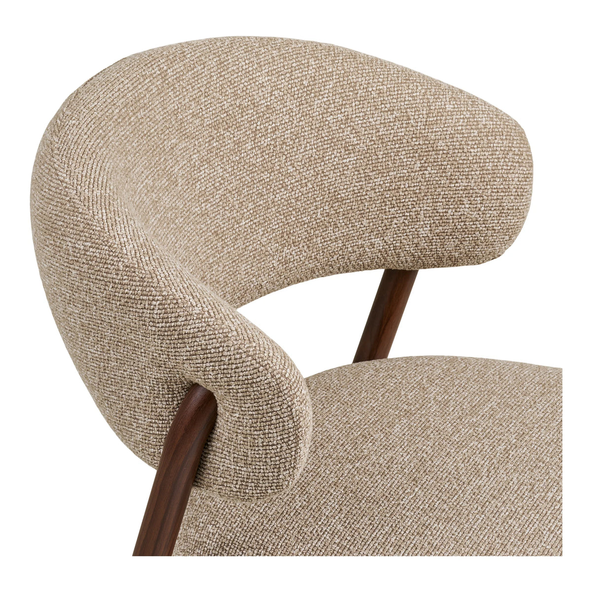CAVI Chaise beige chiné Pieds brun foncé