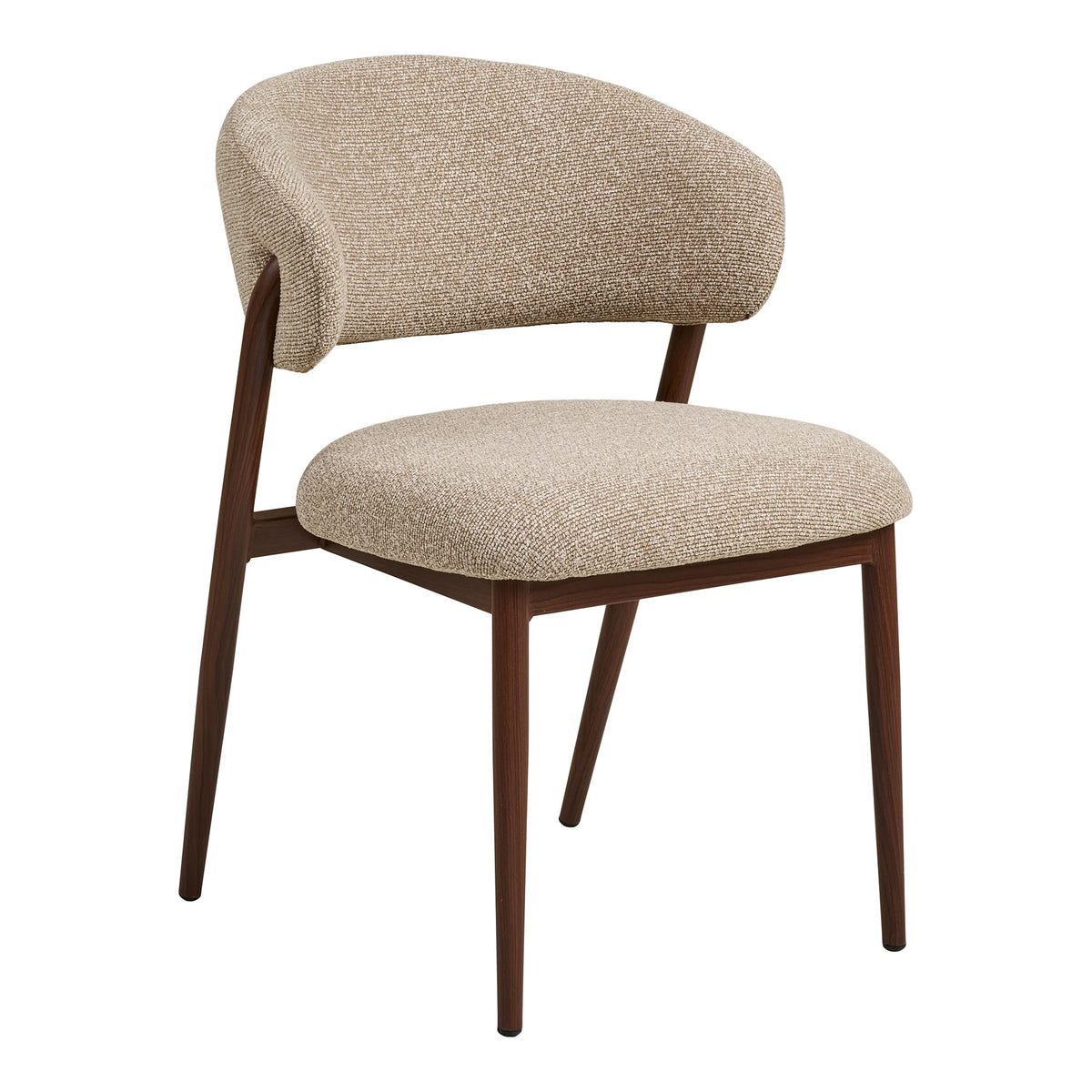 CAVI Chaise beige chiné Pieds brun foncé