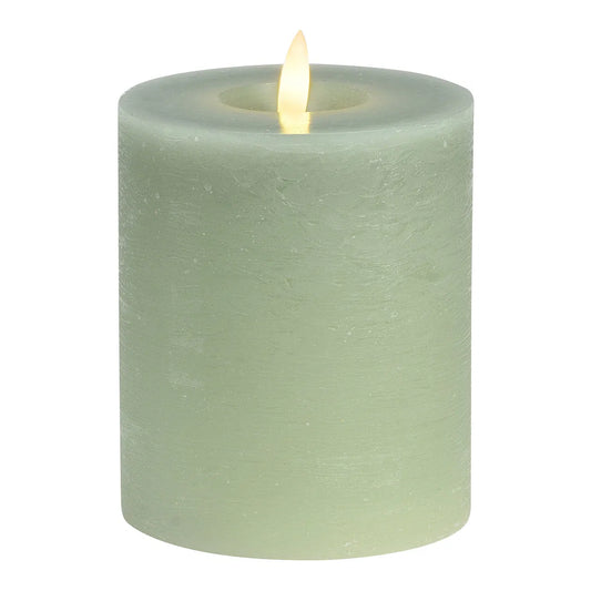 Bougie pilier LED sauge, lumière vacillante en cire