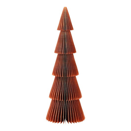 Sapin papier nids d'abeilles marron - Haut 30 cm