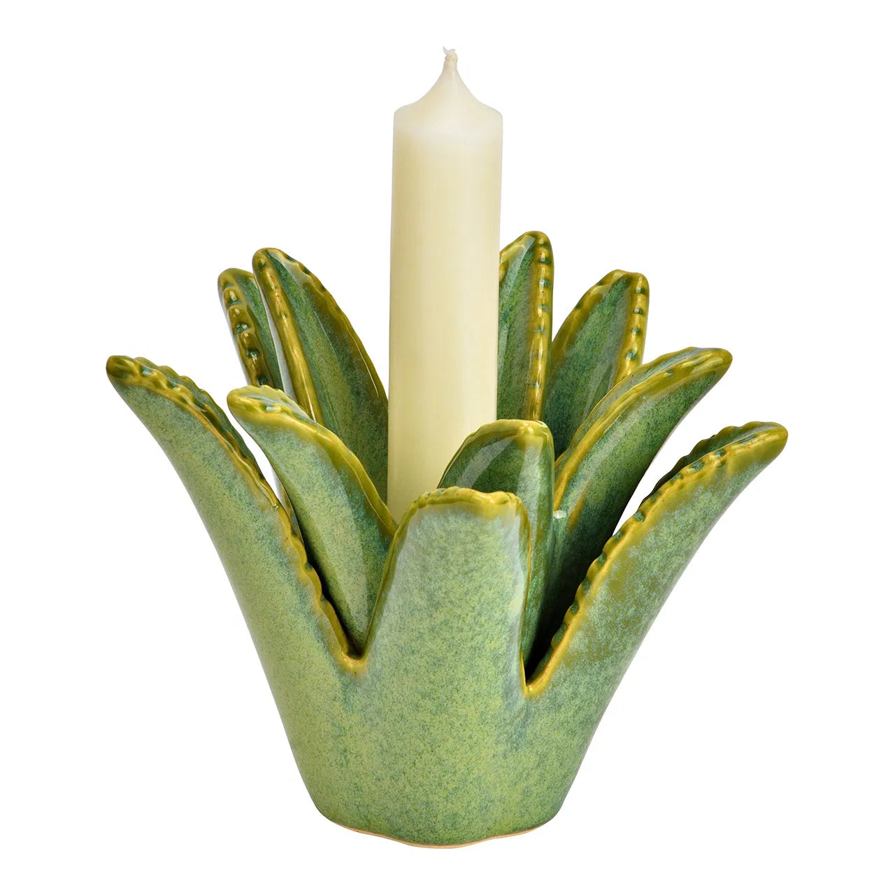 ALOE VERA  Bougeoir céramique vert