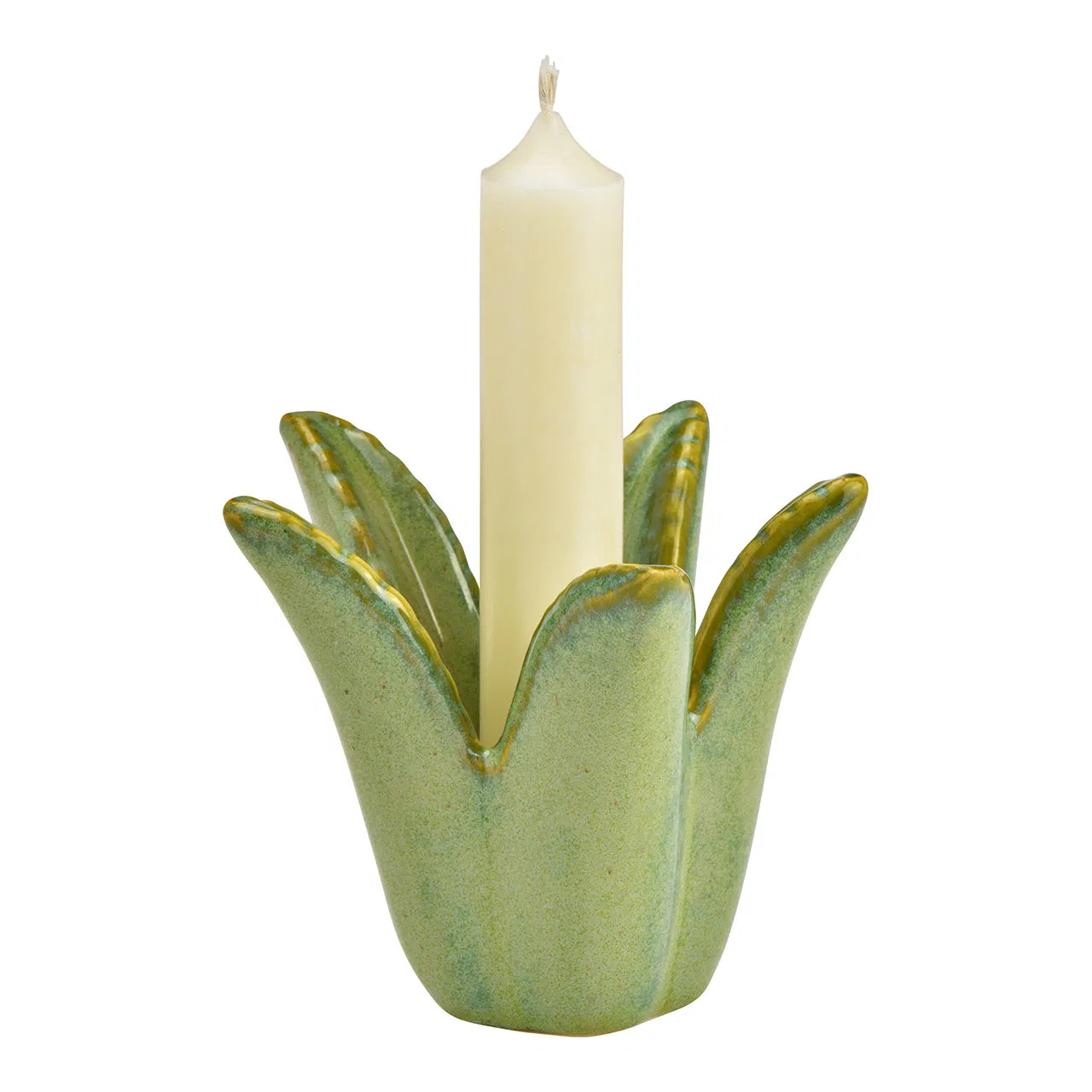 ALOE VERA  Bougeoir céramique vert