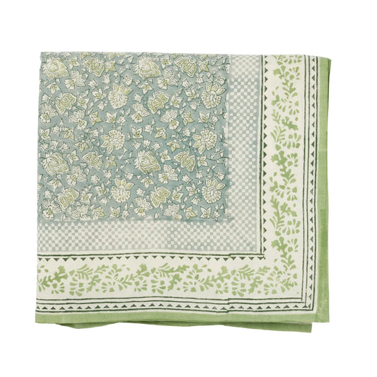 ARUSHI - Nappe indienne bleu vert