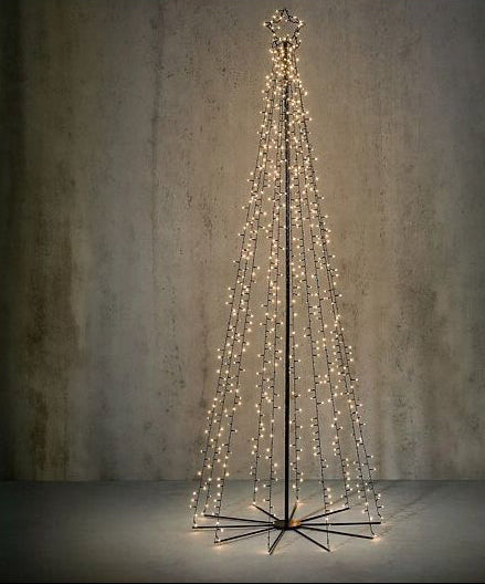 Arbre noir blanc chaud IP44 - 750 LED - H240 cm