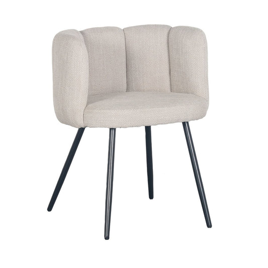 HIGH FIVE - Chaise chenillé beige (Lot de 2)