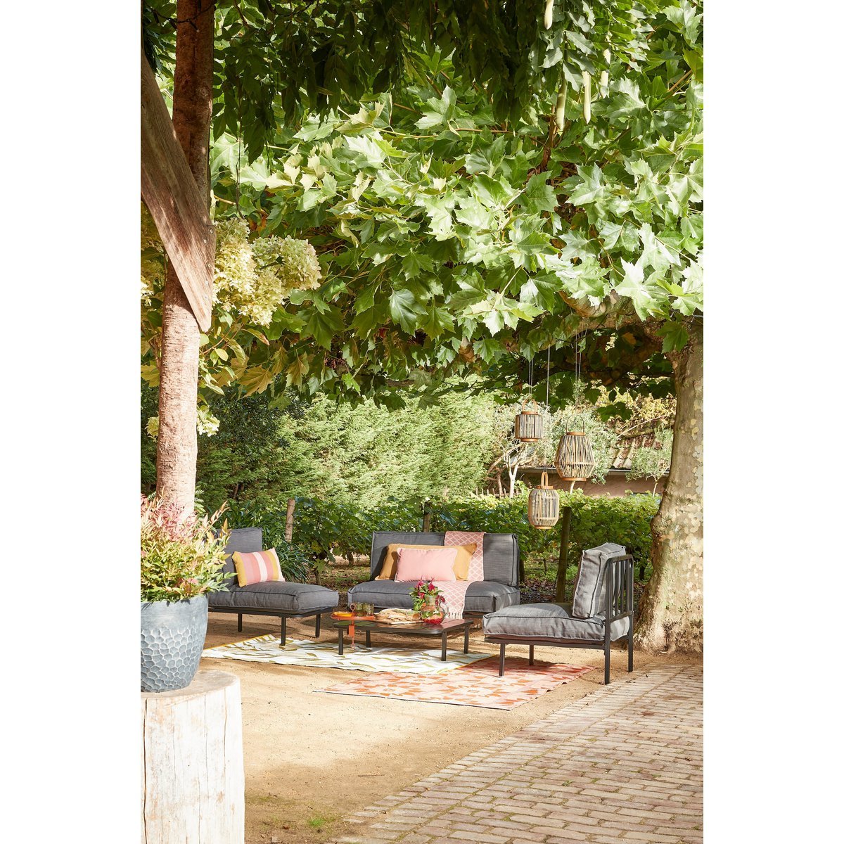 Canapé Celo Lounge - L122 x l83 x H78 cm - Métal - Noir