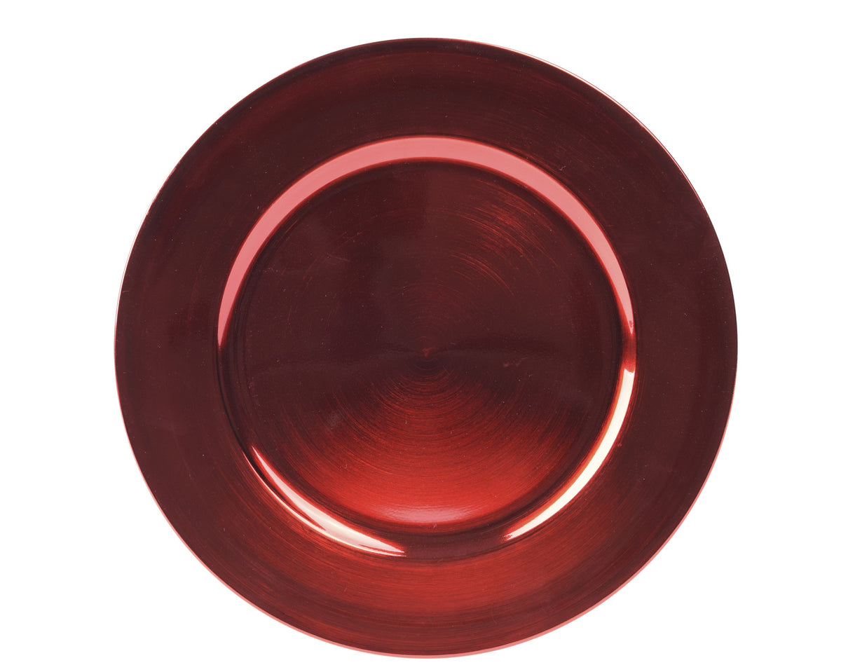ASSIETTE déco plastique rouge D33 cm