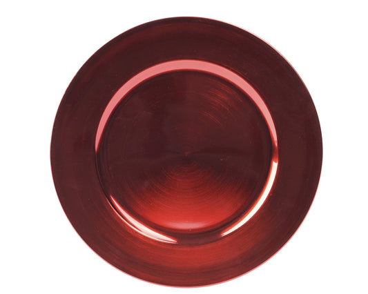 ASSIETTE déco plastique rouge D33 cm