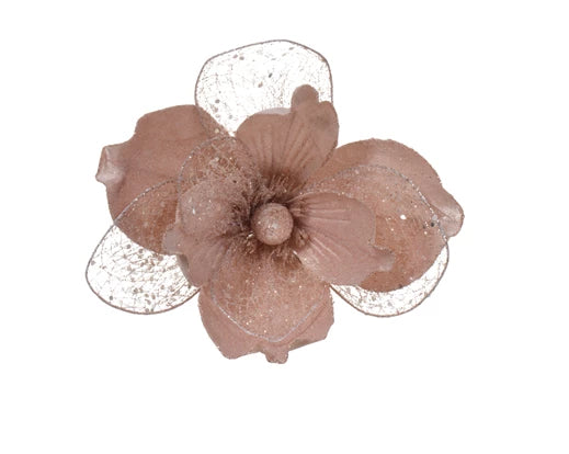 MAGNOLIA - sur clip rose poudré - D 26 cm