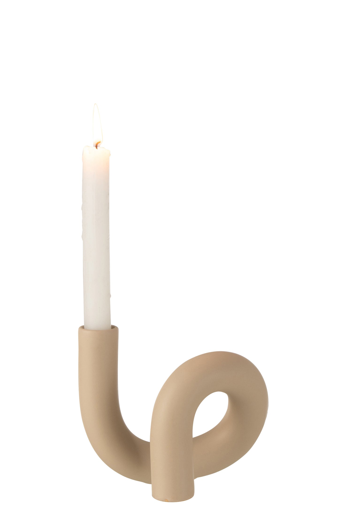 TORS Bougeoir 1 torsade poterie beige