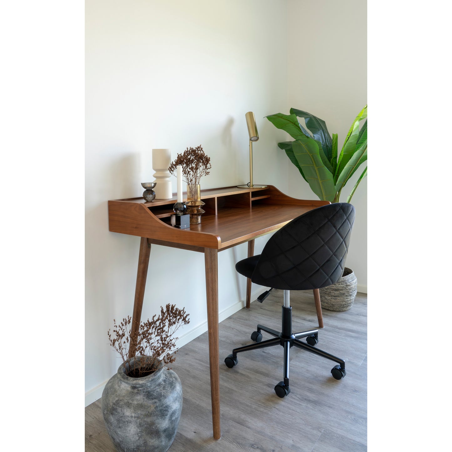 HELLERUP Bureau Placage Noyer - 120 cm