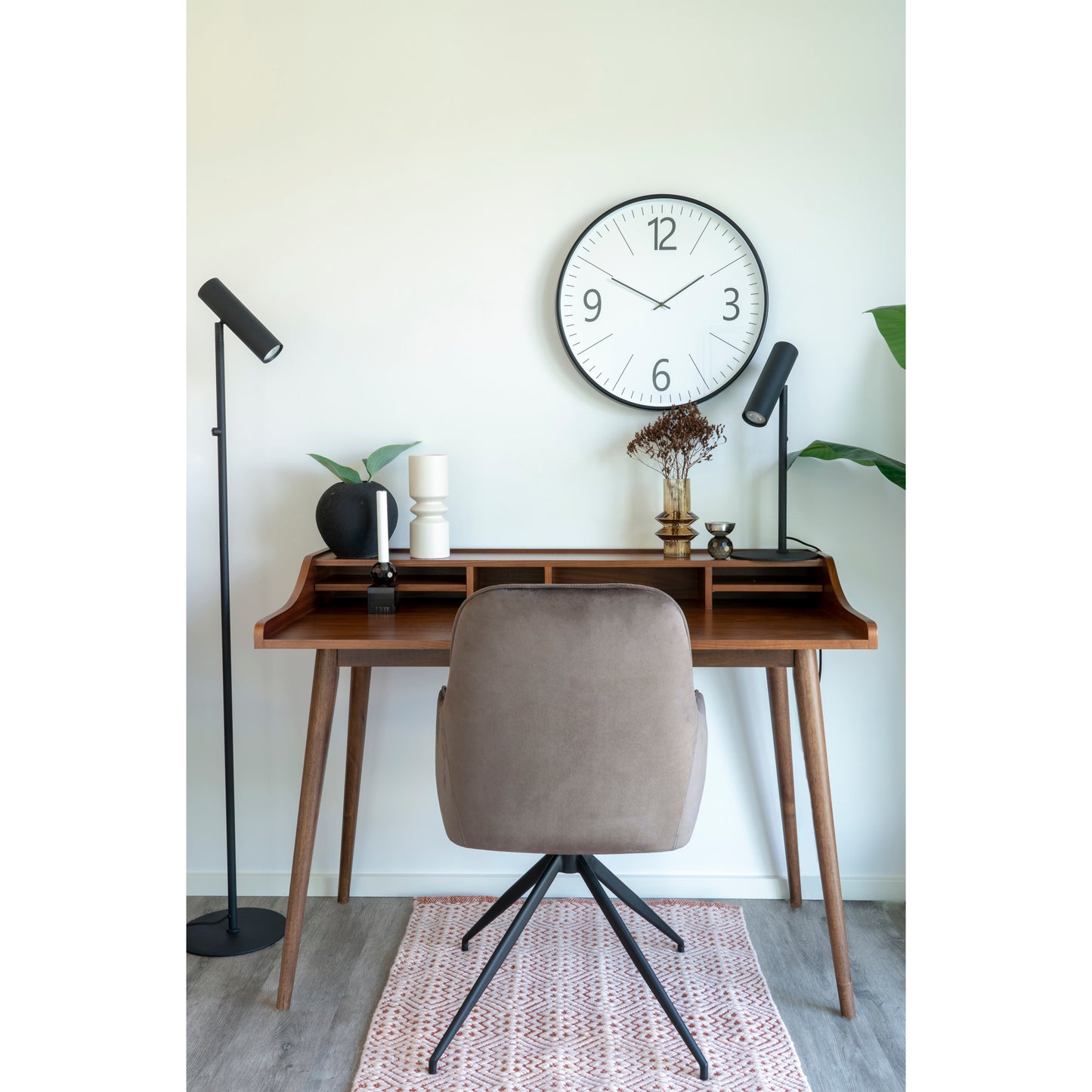 HELLERUP Bureau Placage Noyer - 120 cm