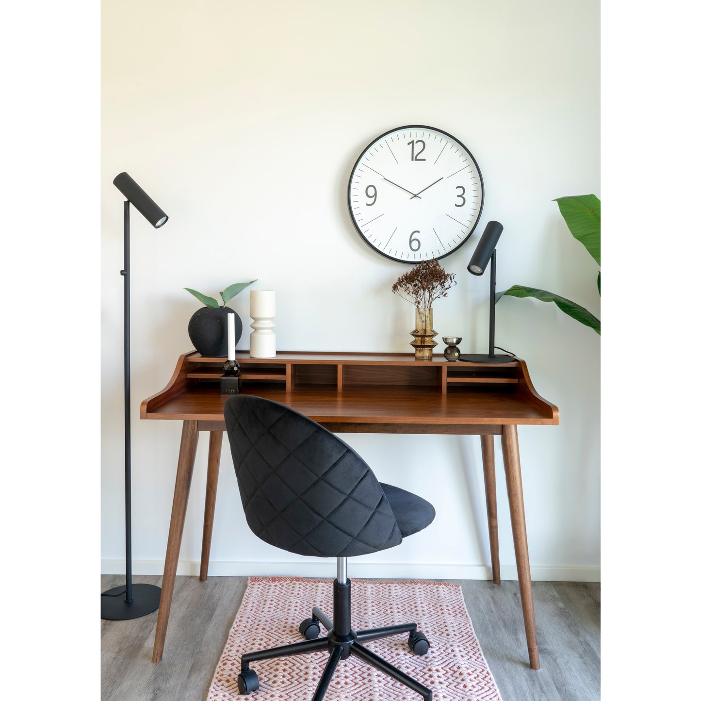 HELLERUP Bureau Placage Noyer - 120 cm