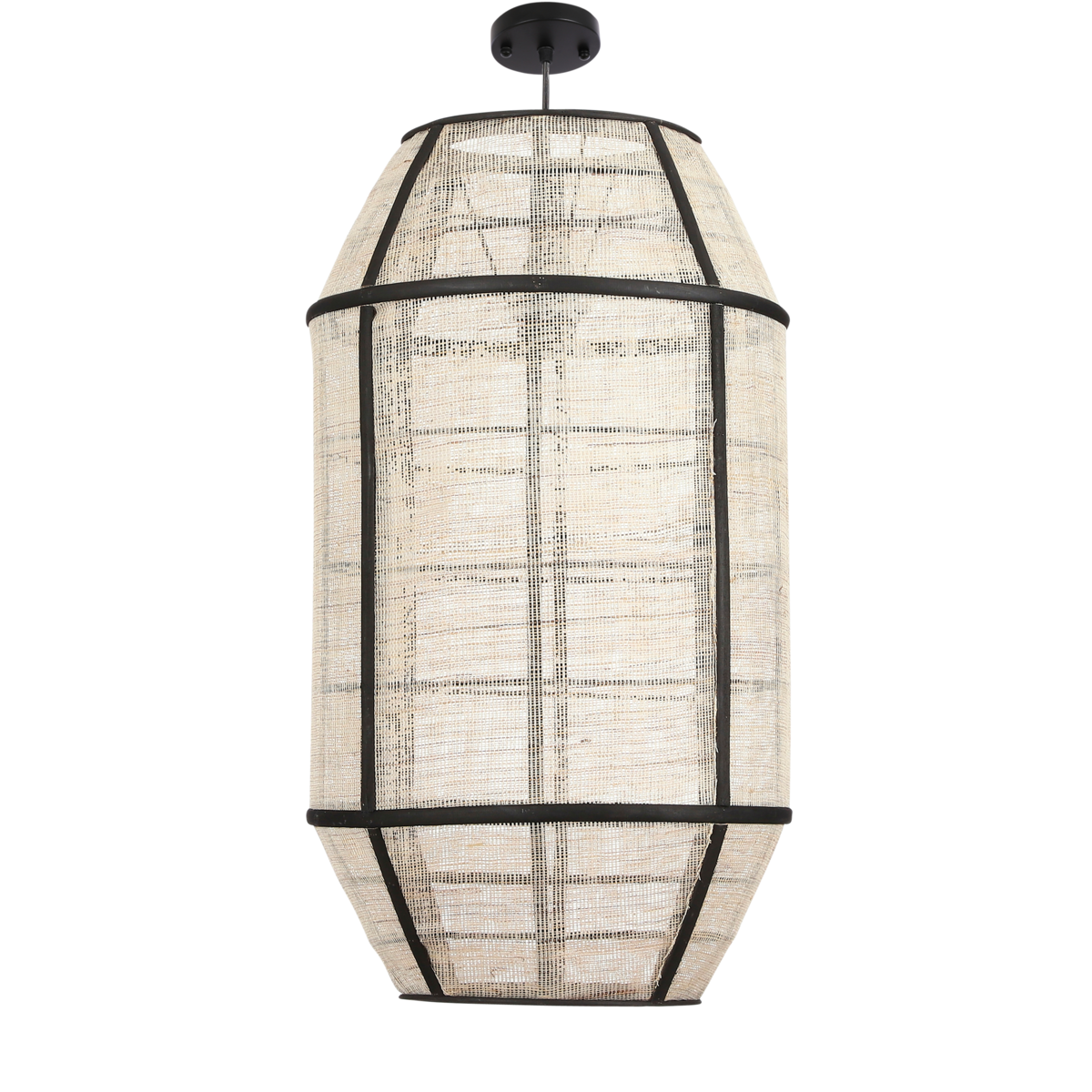 PELLA - Lampe suspendue - H58 X Ø33 cm - Lin - Blanc cassé