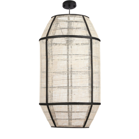 PELLA - Lampe suspendue - H58 X Ø33 cm - Lin - Blanc cassé