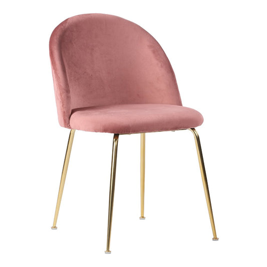 GENEVE - Chaise de salle à manger Rose/Laiton - lot de 2